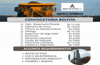 Empresa Minera San Cristóbal abre nuevas oportunidades laborales